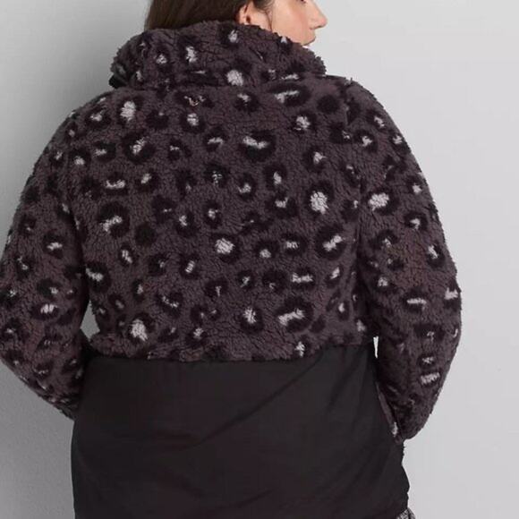 Lane Bryant LIVI Sherpa Half Zip Pullover Jacket Sweater - Picture 2 of 12